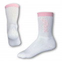 Socken Styx klassisch weiß mit rosa Schriftzug (H222)