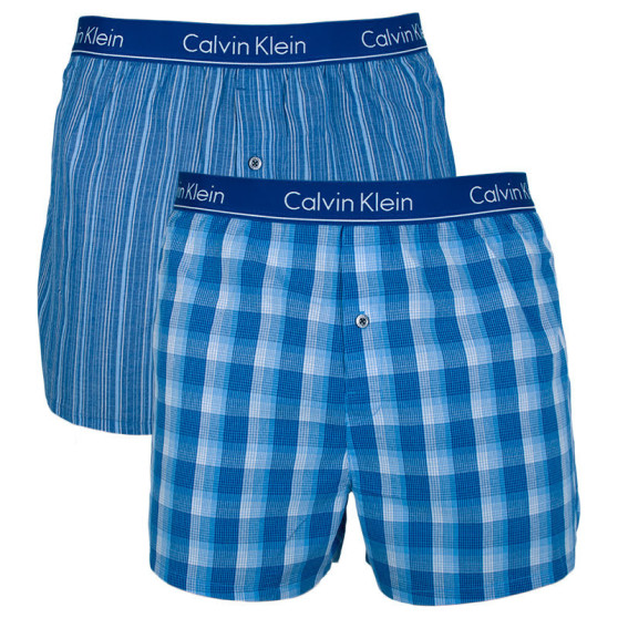 2PACK Herren Boxershorts Calvin Klein slim fit Mehrfarbig (NB1544A-LGW)
