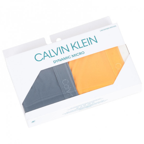 2PACK Damen Slips Calvin Klein mehrfarbig (QD3696E-TSR)