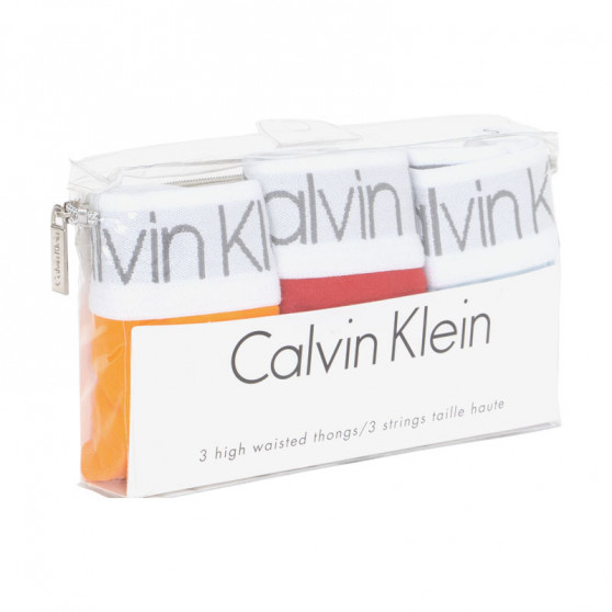 3PACK Damen Slips Calvin Klein mehrfarbig (QD3758E-BTV)