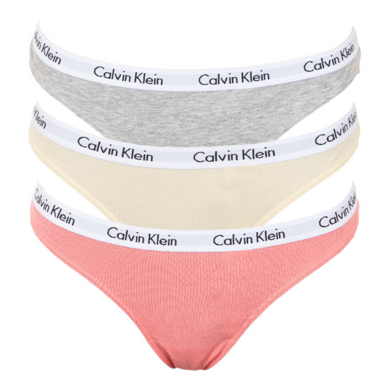 3PACK Damen Tangas Calvin Klein mehrfarbig (QD3587E-OPB)