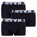 3PACK Herren Klassische Boxershorts Styx bambus sport elastisch schwarz (V9606060)