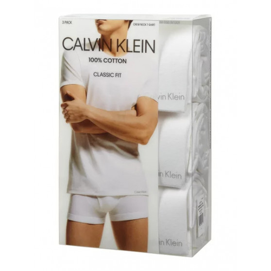3PACK Herren T-Shirt Calvin Klein weiß (NB4011E-100)