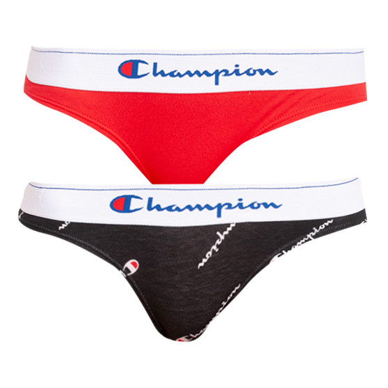 2PACK Damen Slips  Champion schwarz mit Logo (Y0AB1-9NK)