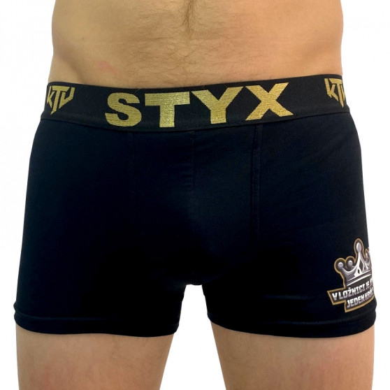 Herren klassische Boxershorts Styx / KTV sportlicher Gummizug schwarz – schwarzer Gummibund (GTCK960)