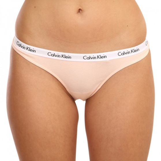 3PACK Damen Tangas Calvin Klein Übergröße mehrfarbig (QD3800E-13X)