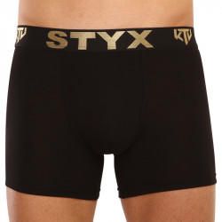 Herren klassische Boxershorts Styx / KTV long sportlicher Gummizug schwarz – schwarzer Gummibund (UTC960)