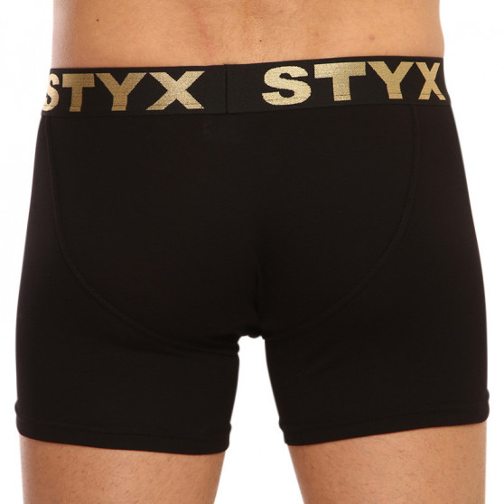 Herren Klassische Boxershorts Styx / KTV long sportlicher Gummizug schwarz – schwarzer Gummibund (UTCK960)