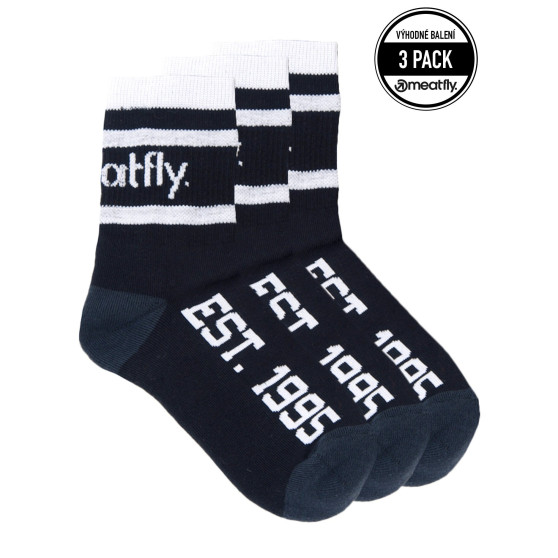3PACK Socken Meatfly schwarz (Long - black)