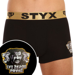 Herren klassische Boxershorts Styx / KTV sportlicher Gummizug schwarz – goldener Gummibund (GTZL960)