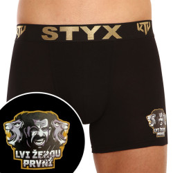 Herren klassische Boxershorts Styx / KTV long sportlicher Gummizug schwarz – schwarzer Gummibund (UTCL960)