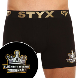 Herren klassische Boxershorts Styx / KTV long sportlicher Gummizug schwarz – schwarzer Gummibund (UTCK960)