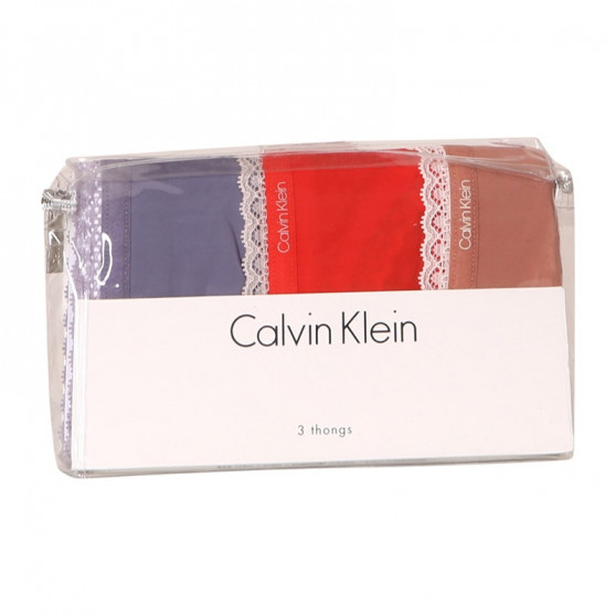 3PACK Damen Tangas Calvin Klein mehrfarbig (QD3802E-147)