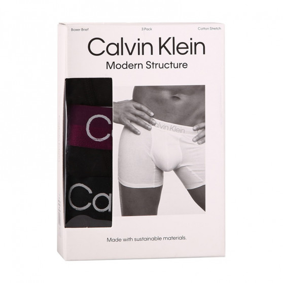 3PACK Herren Klassische Boxershorts Calvin Klein schwarz (NB2971A-1S0)
