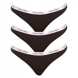 3PACK Damen Unterhosen Calvin Klein schwarz (QD3588E-001)