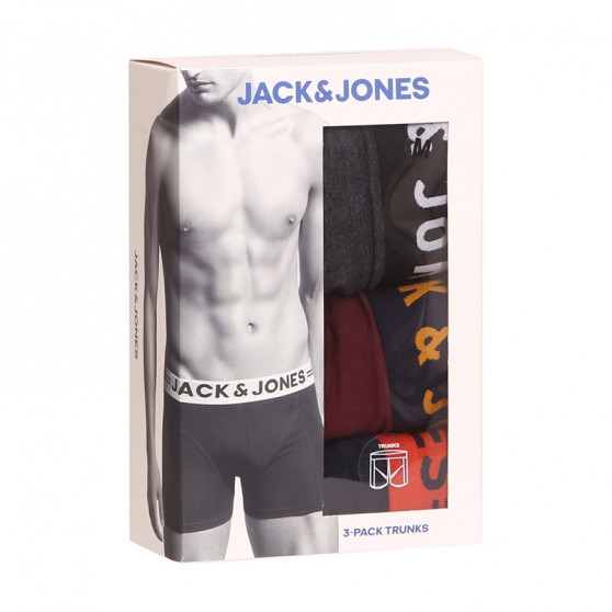 3PACK Herren klassische Boxershorts Jack and Jones mehrfarbig (12113943)