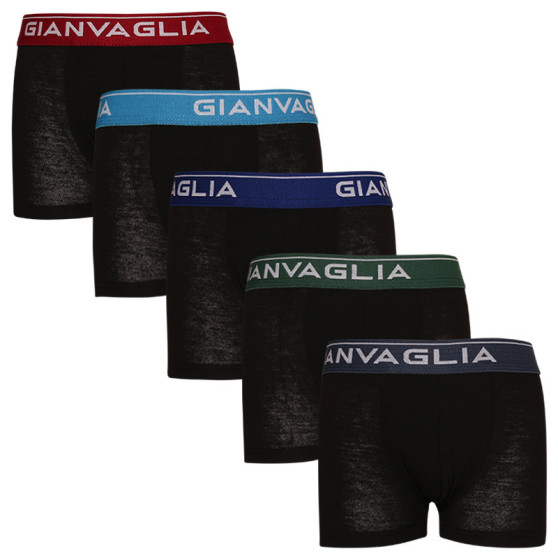 5PACK Kinder Klassische Boxershorts Gianvaglia schwarz (026)