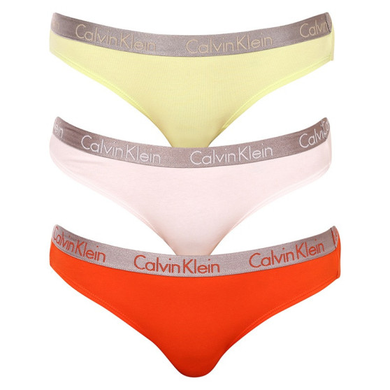 3PACK Damen Slips Calvin Klein mehrfarbig (QD3561E-6S2)