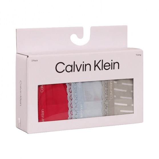 3PACK Damen Tangas Calvin Klein mehrfarbig (QD3802E-6VW)