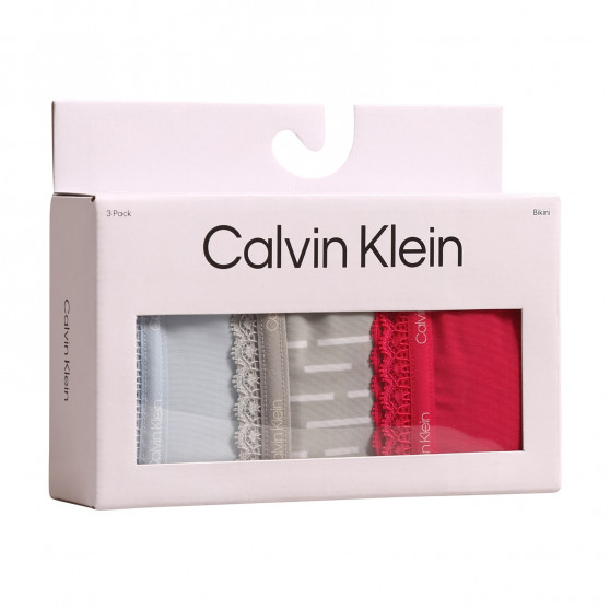 3PACK Damen Slips Calvin Klein mehrfarbig (QD3804E-6VW)