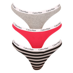 3PACK Damen Tangas Calvin Klein Übergröße mehrfarbig (QD3800E-658)