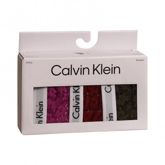 3PACK Brasil-Slips für Damen Calvin Klein mehrfarbig (QD3925E-6VY)