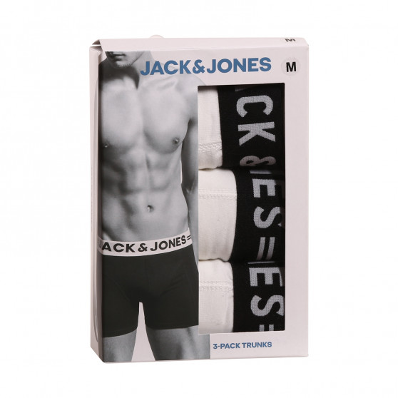 3PACK Herren Klassische Boxershorts Jack and Jones weiß (12081832)