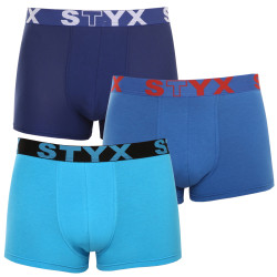 3PACK Herren Klassische Boxershorts Styx sportlicher Gummi blau (3G96789)