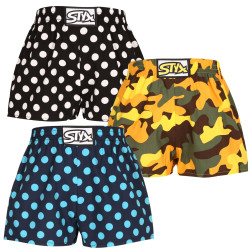 3PACK Shorts für Kinder Styx Art klassischer Gummi mehrfarbig (3J15901)
