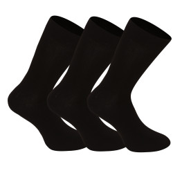 3PACK Socken Nedeto lang Bambus schwarz (3NDTP001)