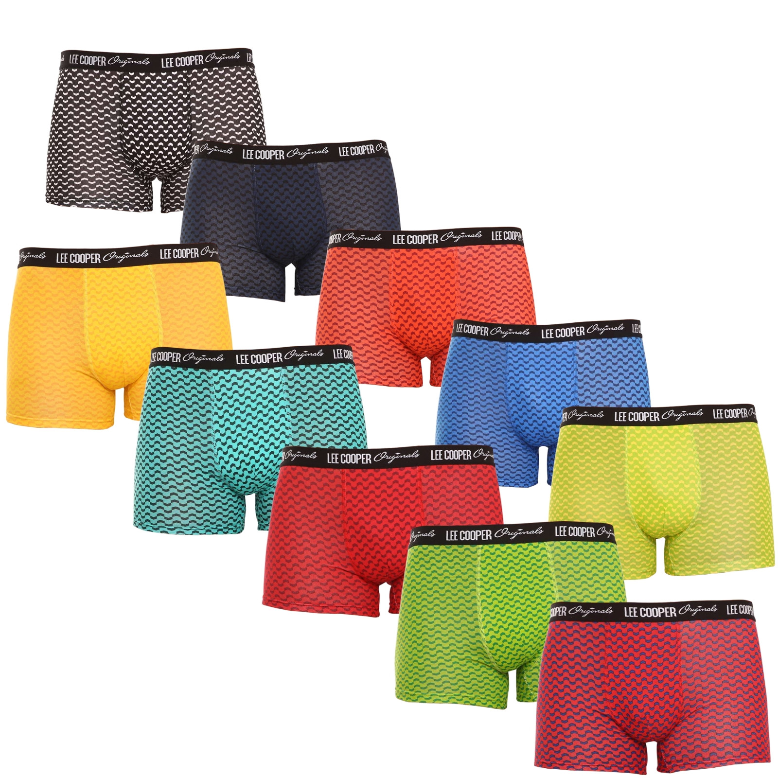 10PACK Herren Klassische Boxershorts Lee Cooper mehrfarbig (LCUBOX10P0103-1769862) 3XL