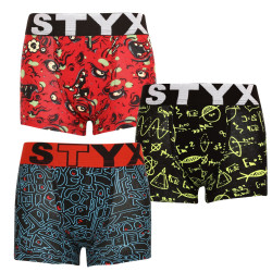 3PACK Boxershorts für Kinder Styx art sportlicher Gummi mehrfarbig (3GJ12612)