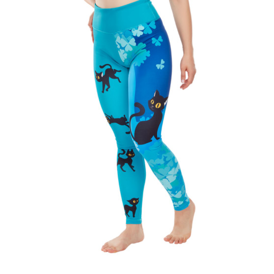 Fröhliche Damenleggings Dedoles sport Cat for Happiness (D-W-AW-LGS-C-C-1343)