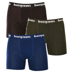 3PACK Herren klassische Boxershorts Benysøn Bambus mehrfarbig (BENY-7016)