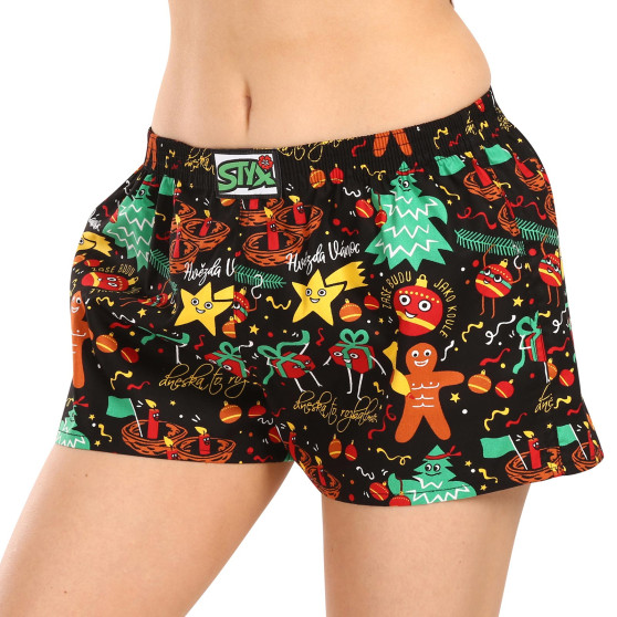 Damen Boxershorts Styx art klassischer Gummizug Weihnachtsornamente (K1754)