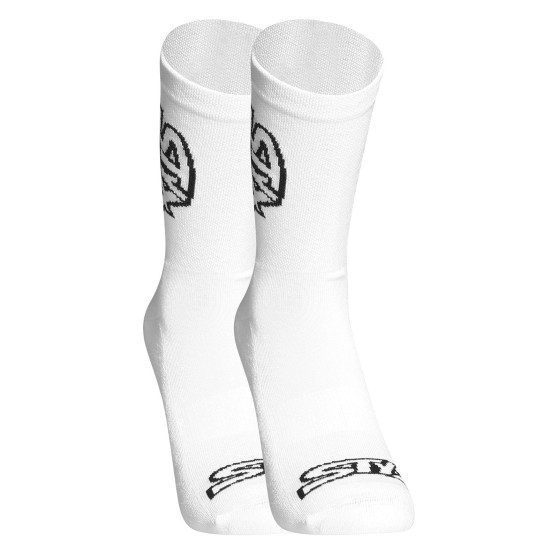 Socken Styx lang weiß mit schwarzem Logo (HV1061)