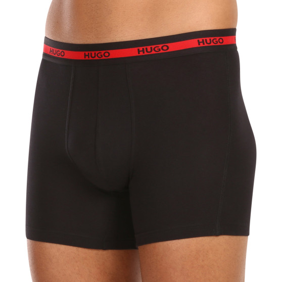 3PACK Herren Klassische Boxershorts HUGO schwarz (50496713 002)