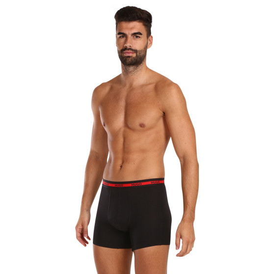 3PACK Herren Klassische Boxershorts HUGO schwarz (50496713 002)