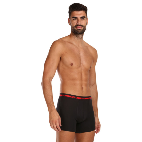 3PACK Herren Klassische Boxershorts HUGO schwarz (50496713 002)