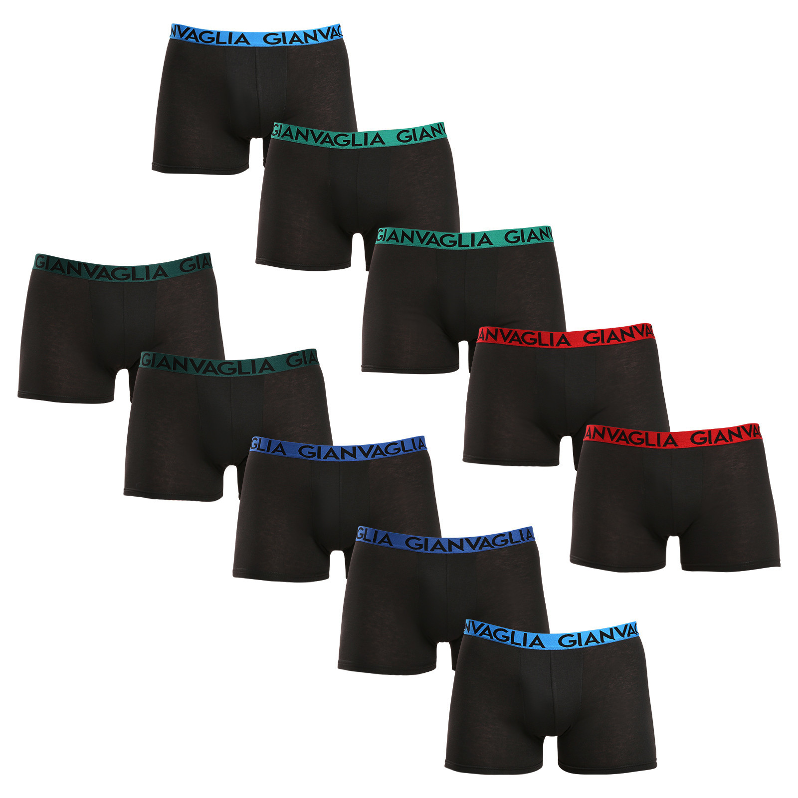 10PACK Herren Klassische Boxershorts Gianvaglia schwarz (021) 3XL