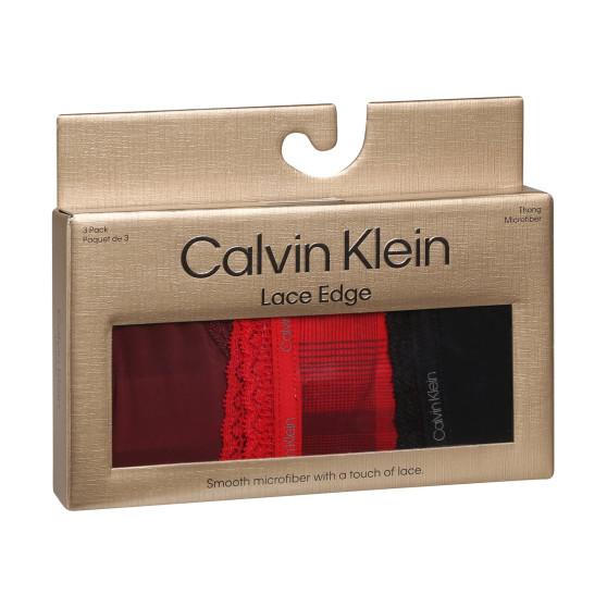 3PACK Damen Tangas Calvin Klein mehrfarbig (QD5151E-I24)