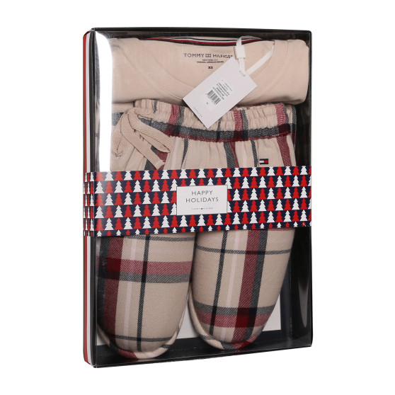 Damen-Schlafanzug Tommy Hilfiger mit Pantoffeln mehrfarbig in Geschenkbox (UW0UW04853 0TA)