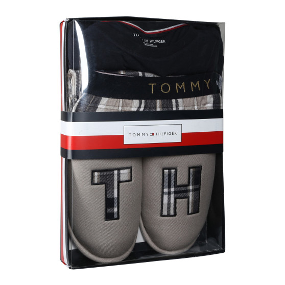 Herren-Schlafanzug Tommy Hilfiger mit Pantoffeln mehrfarbig in Geschenkbox (UM0UM02989 0S1)
