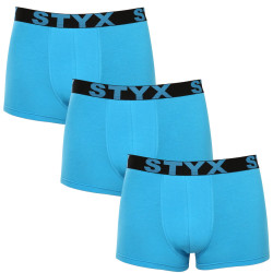 3PACK Herren Boxershorts Styx Sport elastisch hellblau (3G1169)
