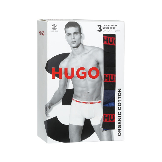 3PACK Herren Klassische Boxershorts HUGO mehrfarbig (50496713 420)