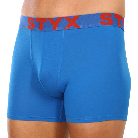 3PACK Herren Klassische Boxershorts Styx long sportlicher Gummizug blau (3U1167)