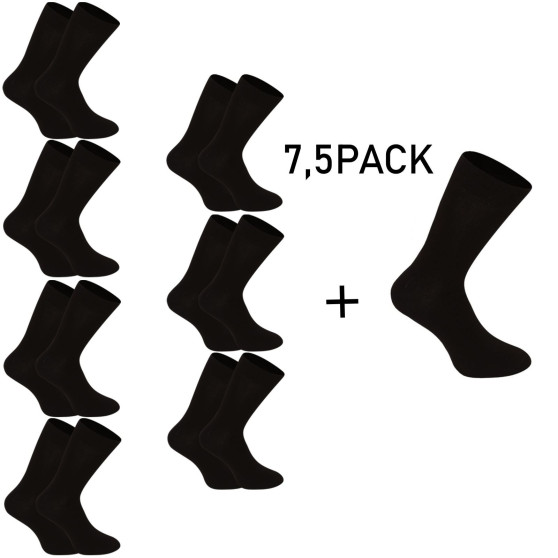 7,5PACK Socken Nedeto hoch bambus schwarz (75NP001)