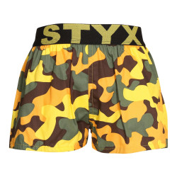 Kinder Shorts Styx Kunst Sport Gummizug Camouflage gelb (BJ1559)