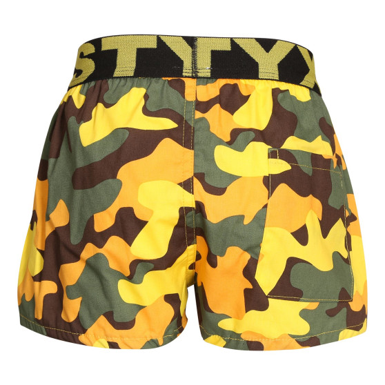 Kinder Shorts Styx Kunst Sport Gummizug Camouflage gelb (BJ1559)
