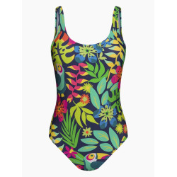 Fröhlicher einteiliger Badeanzug für Frauen Dedoles Tukan im Dschungel (D-F-BW-SW-OPS-C-1587)